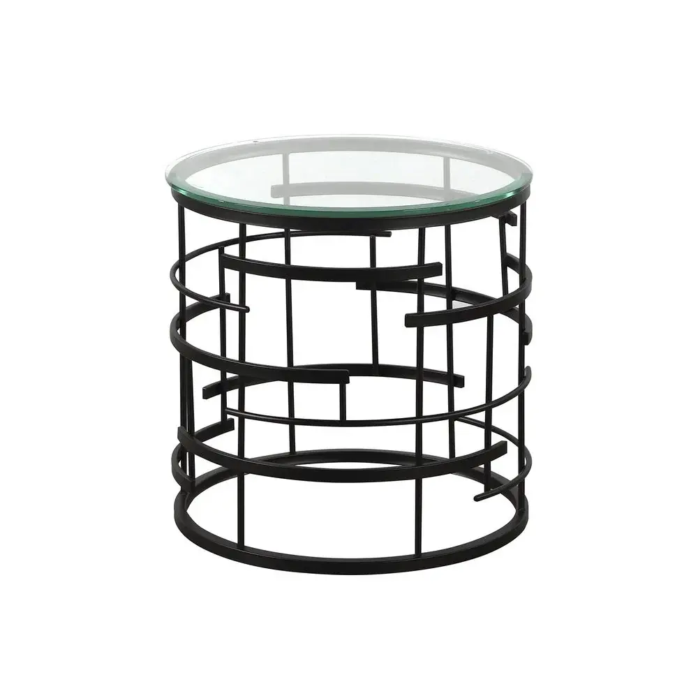 Heavy-Duty Industrial Viena Side Table - Dark Chocolate Satin