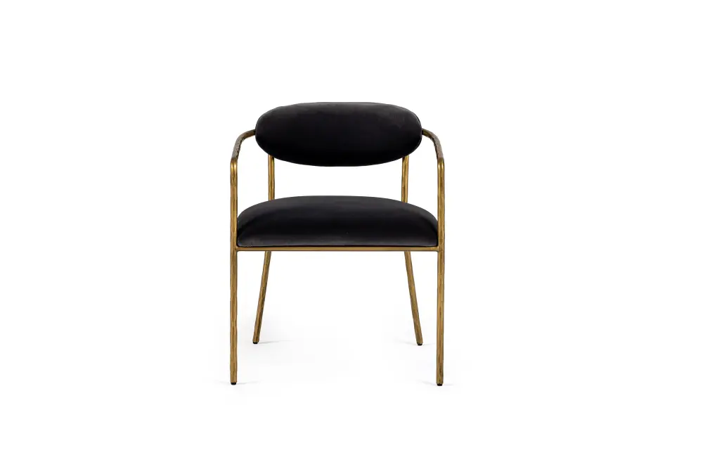 Modrest Baird - Modern Grey Velvet + Warm alloy Dining Chair Home Office