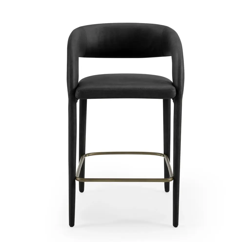 Modrest Faerron - Modern Ebony Leatherette Counter Chair