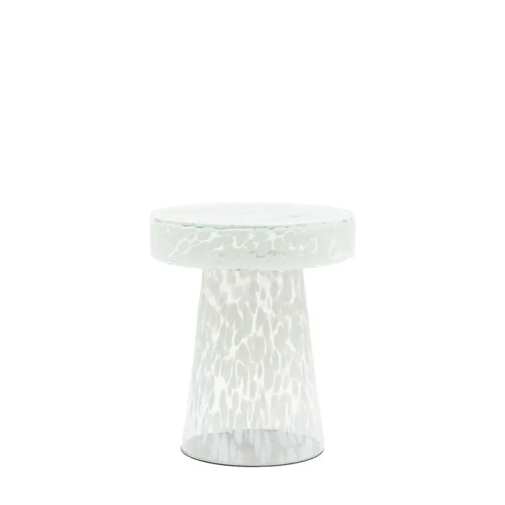 Mottled Round Side Table - Chalk