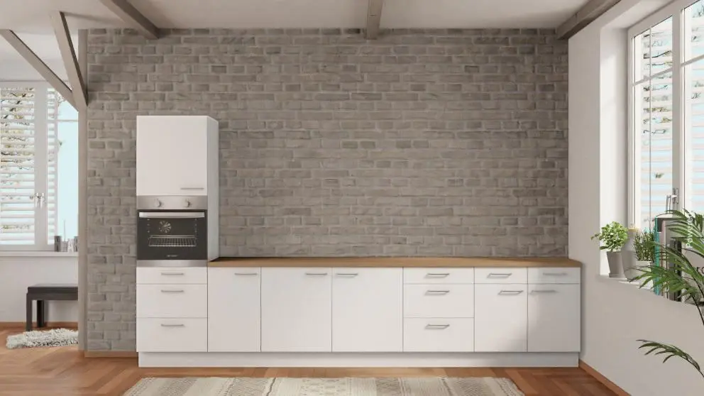 nobilia kitchen Sankt Augustin 375 cm white flat oak Sierra affordable kitchen unit - Fast Shipping Included