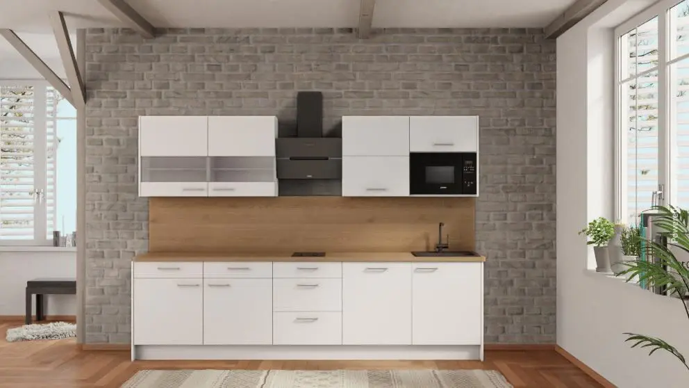 nobilia kitchen unit Gladbeck 300 cm white satin Sierra oak prices _-