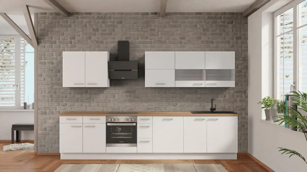 nobilia kitchen unit Kempten 345 cm pearl oak Sierra -- |-
