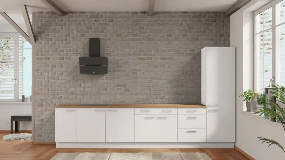 nobilia kitchen unit Rastatt 375 cm snow oak Sierra -- affordable - 72" Wide