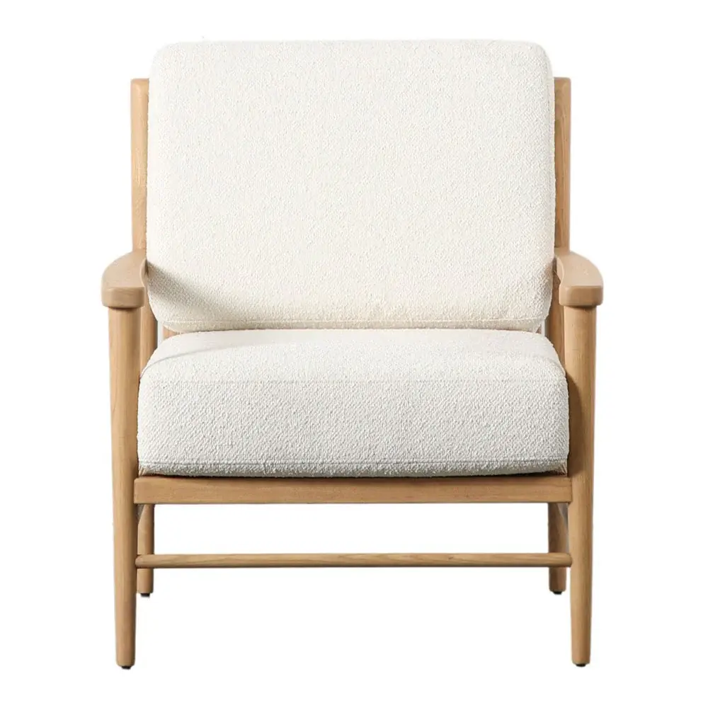 Solid Wood Adalfarus Armchair - Cream