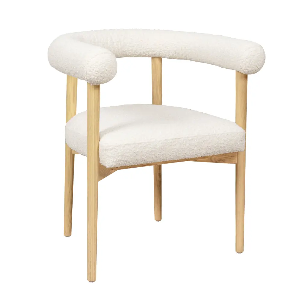 Spara Cream Boucle Dining Chair - UK Small Apartments