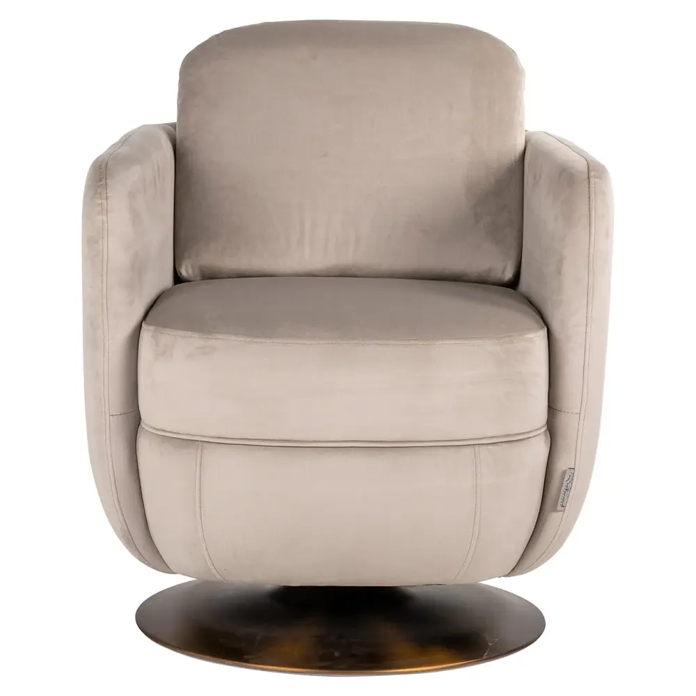 Turner Swivel Chair - Khaki Soft-touch