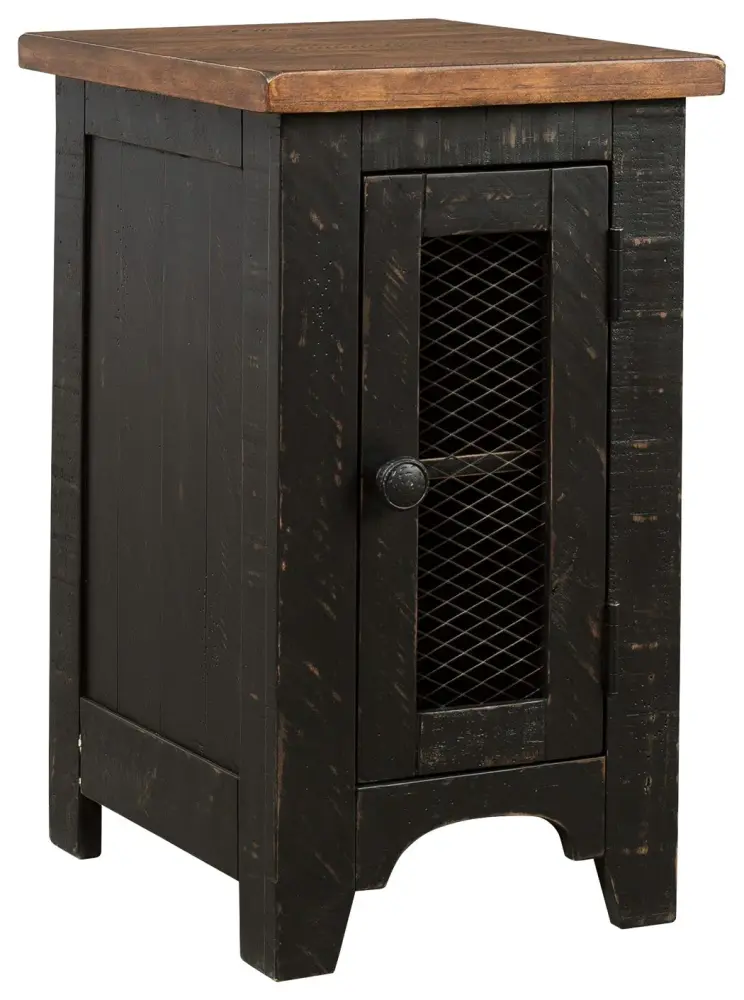 Valebeck - Chair Side End Table - Black / Chocolate