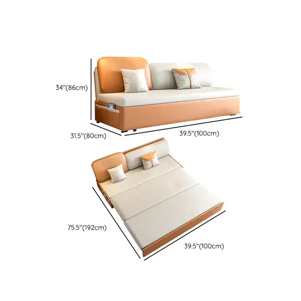 Faux leather Sleeper Sofa Contemporary Upholstery Futon Sofa Bed Storage