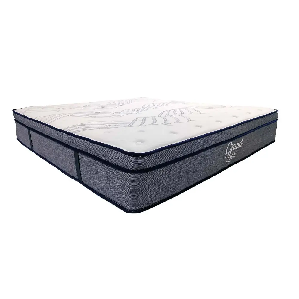 King Size Hybrid Plush Foam Mattress, Soft Polyester Knit Cover, Various Layer Foam Mattress - White / Gray