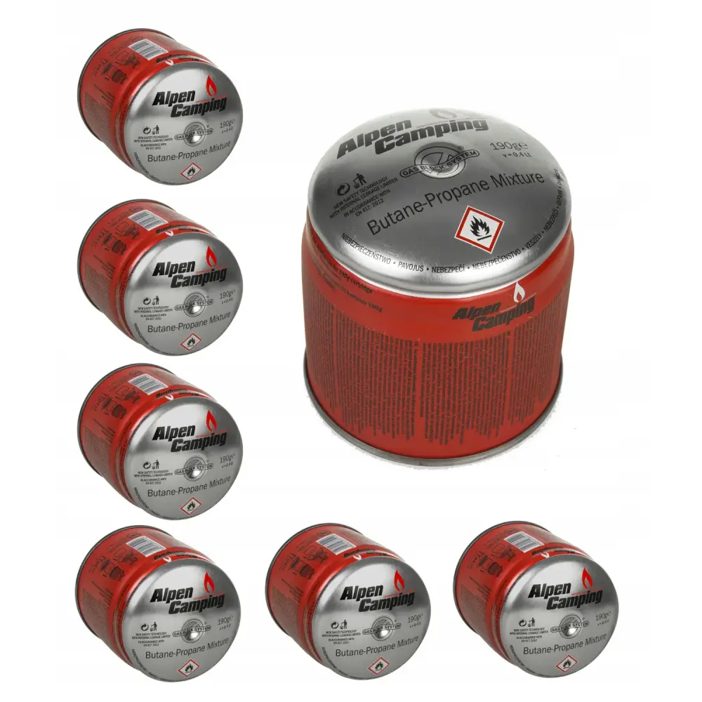 48x Alpen Camping 400ml gas cartridge. certification: Pi 0437, EN417 compliant, propane-butane, range -10°c to+ 40°c, GA...