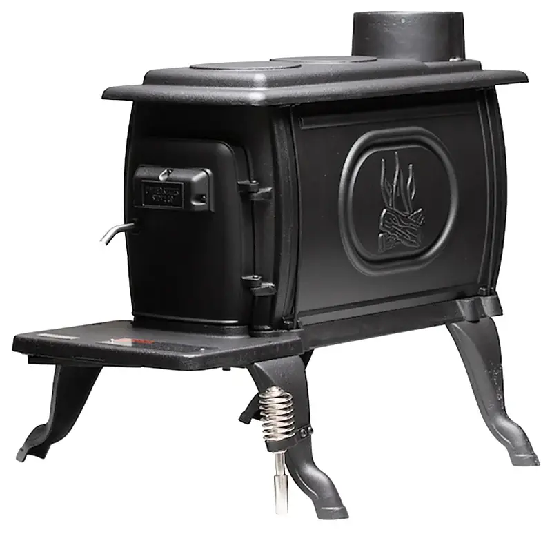 US Stove US1269E Freestanding Log Wood Stove, 21.89 W, 33 D, 25.6 H, 54,000 Btu Heating, Cast Iron, Midnight, Flat
