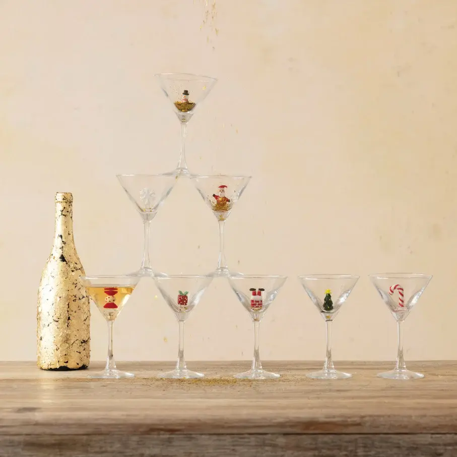 4oz. Holiday Figure Martini Glass