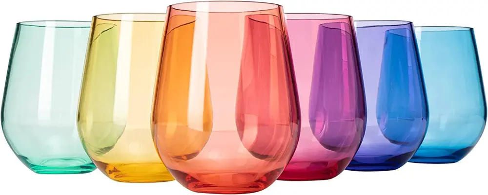 Acrylic Stemless Wine Glasses - Adjust 6