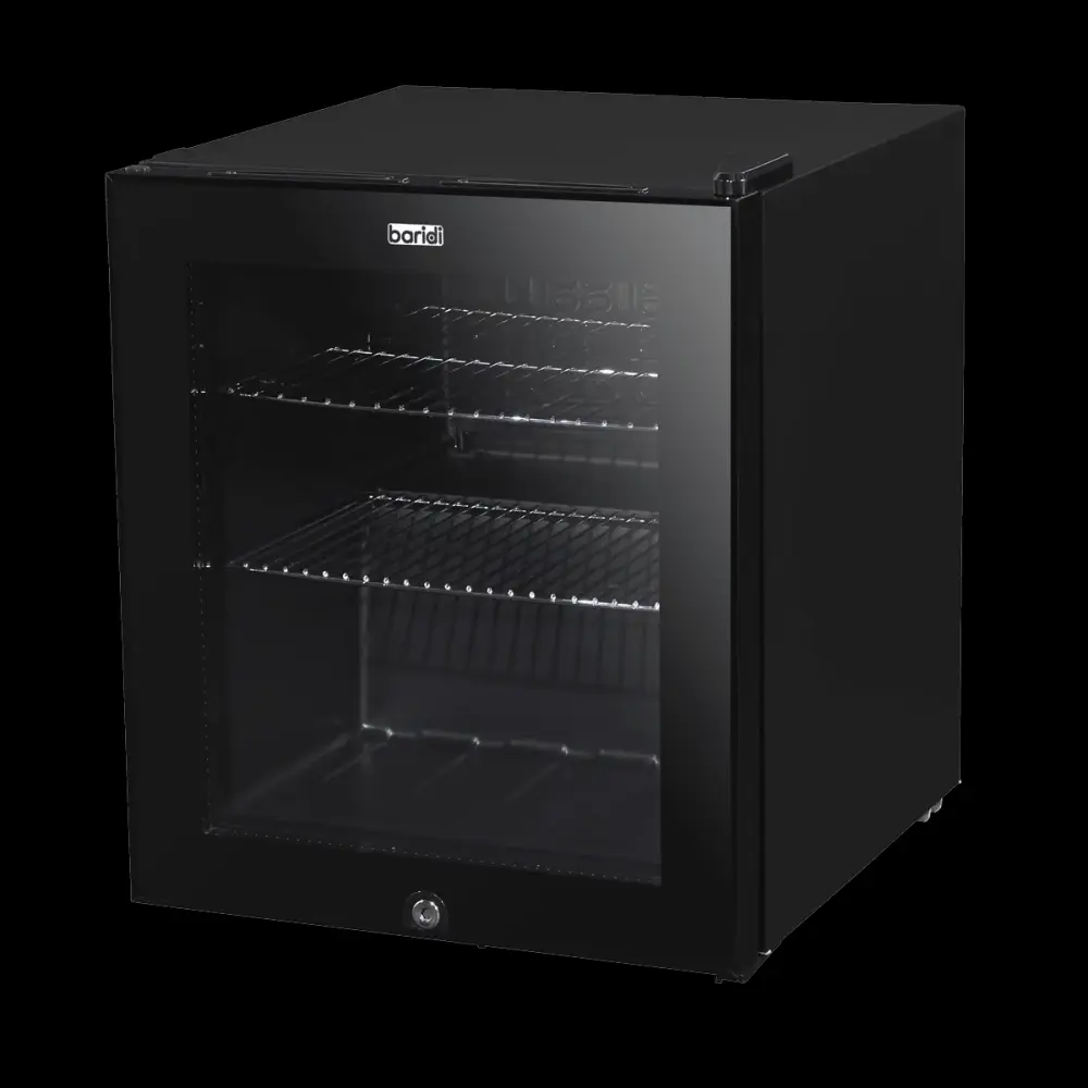 Baridi 50L Table Top Beer & Drinks Mini Fridge 3-10°C, Portable, Black & Glass - DH12