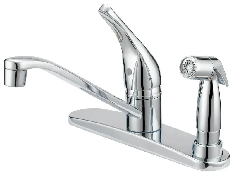 Boston Harbor FS610045CP Kitchen Faucet, 1.8 gpm, 1-Handle, 4-Faucet Hole, Metal/Plastic, Chromium Plated