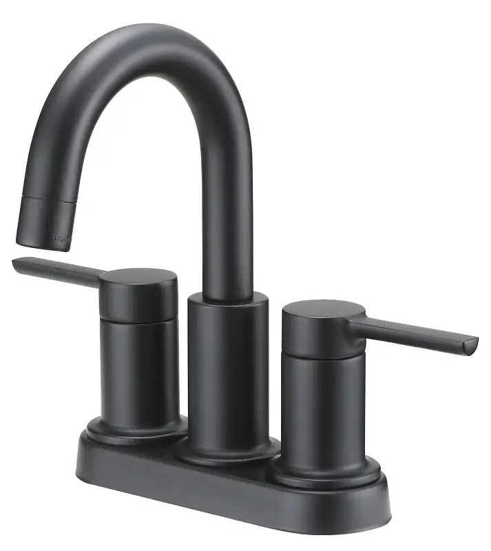 Boston Harbor TOBI22010010BL Lavatory Faucet, 1.2 gpm, 2-Handle, 3-Faucet Hole, Metal/Plastic, Matte Jet-black
