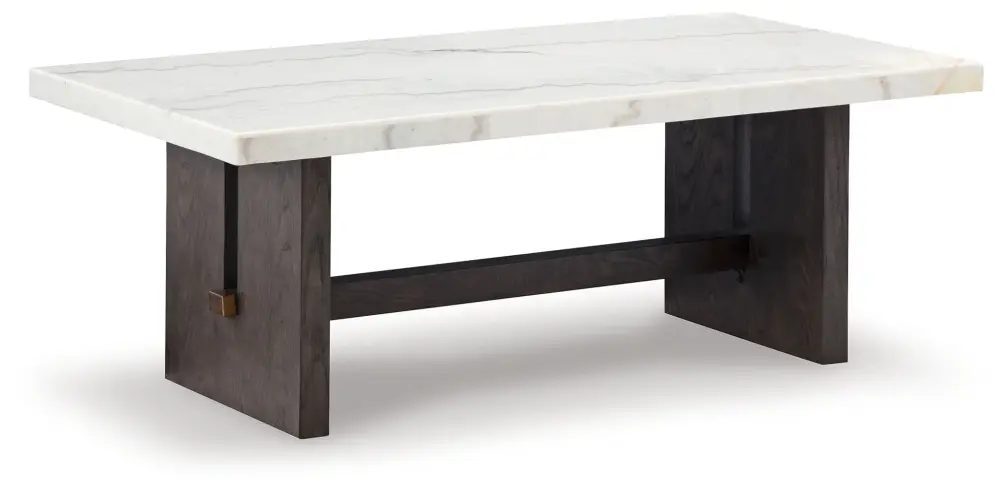 Burkhaus - Rectangular Cocktail Table - White / Dark Cocoa