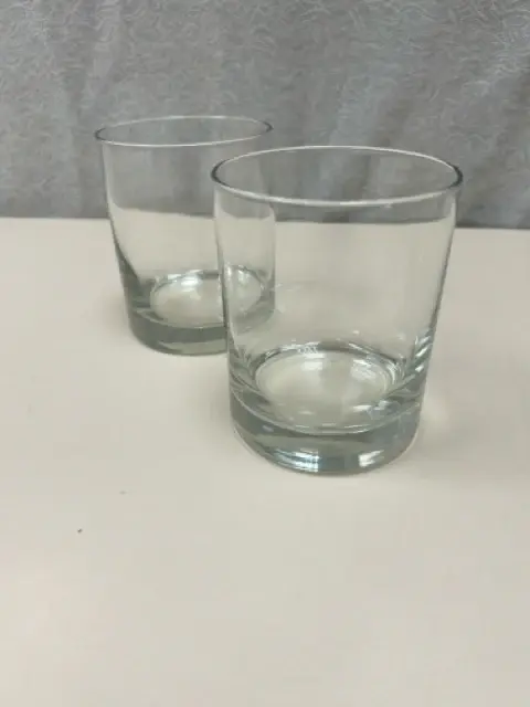 2 CLEAR ROCKS GLASSES
