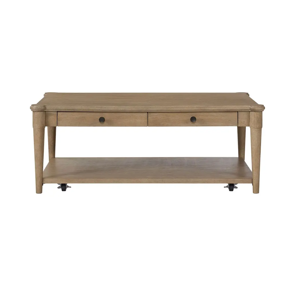 Cocktail Table Two Storage Drawers And Casters