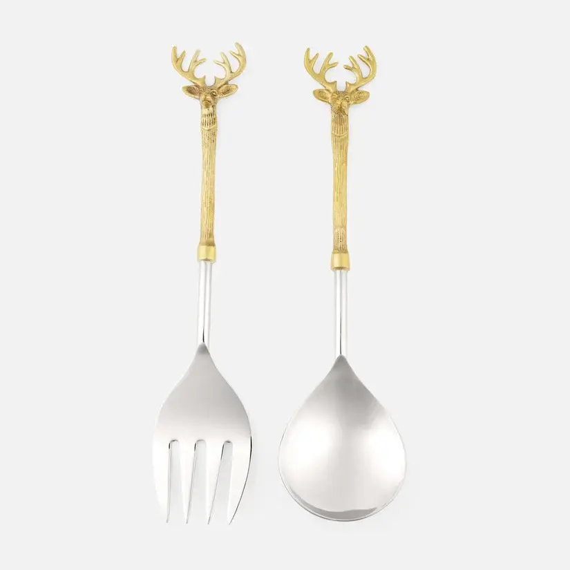 Dash Polished Silver/Gold 2-Piece Serving Set