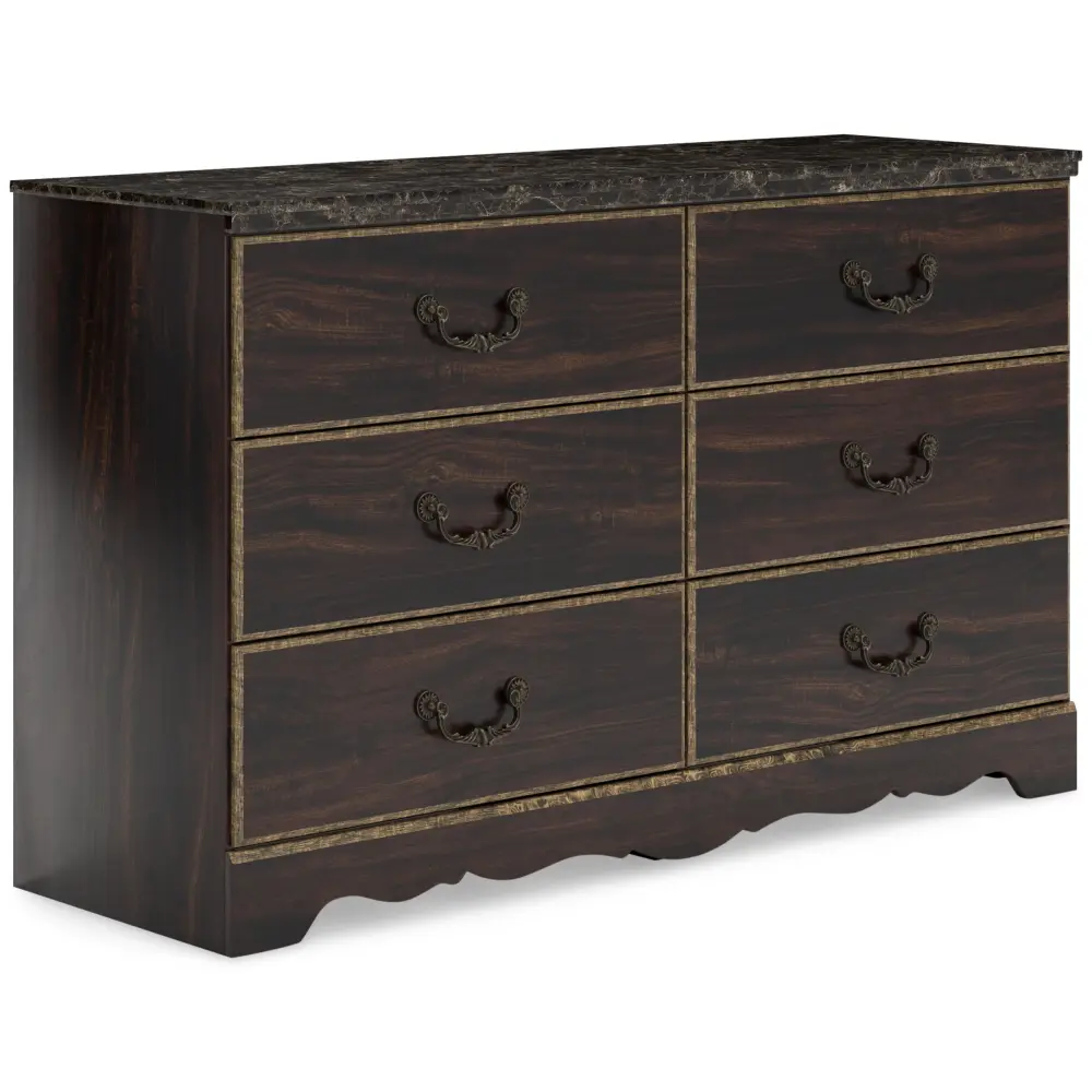 Diamond Modern Furniture Exclusive Design Glosmount 6-Drawer Dresser B1055-231