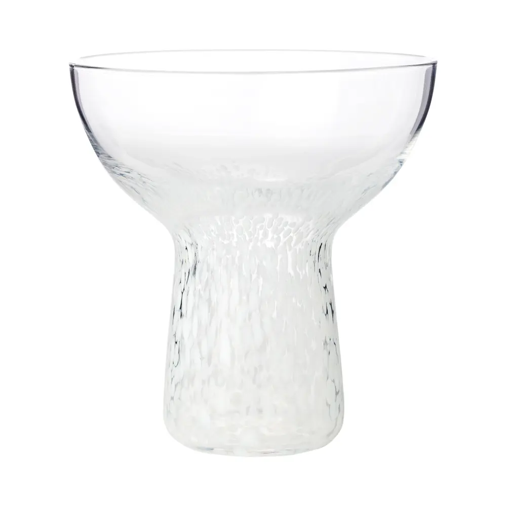 Dottie Clear White Dots Handblown Cocktail Glass - Place 4