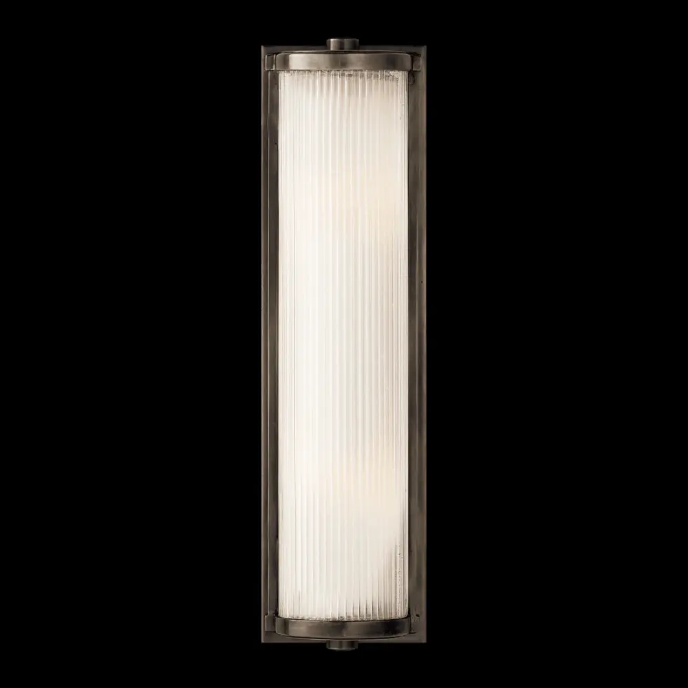 Dresser Long Glass Rod Light - Bronze Frosted Glass Liner