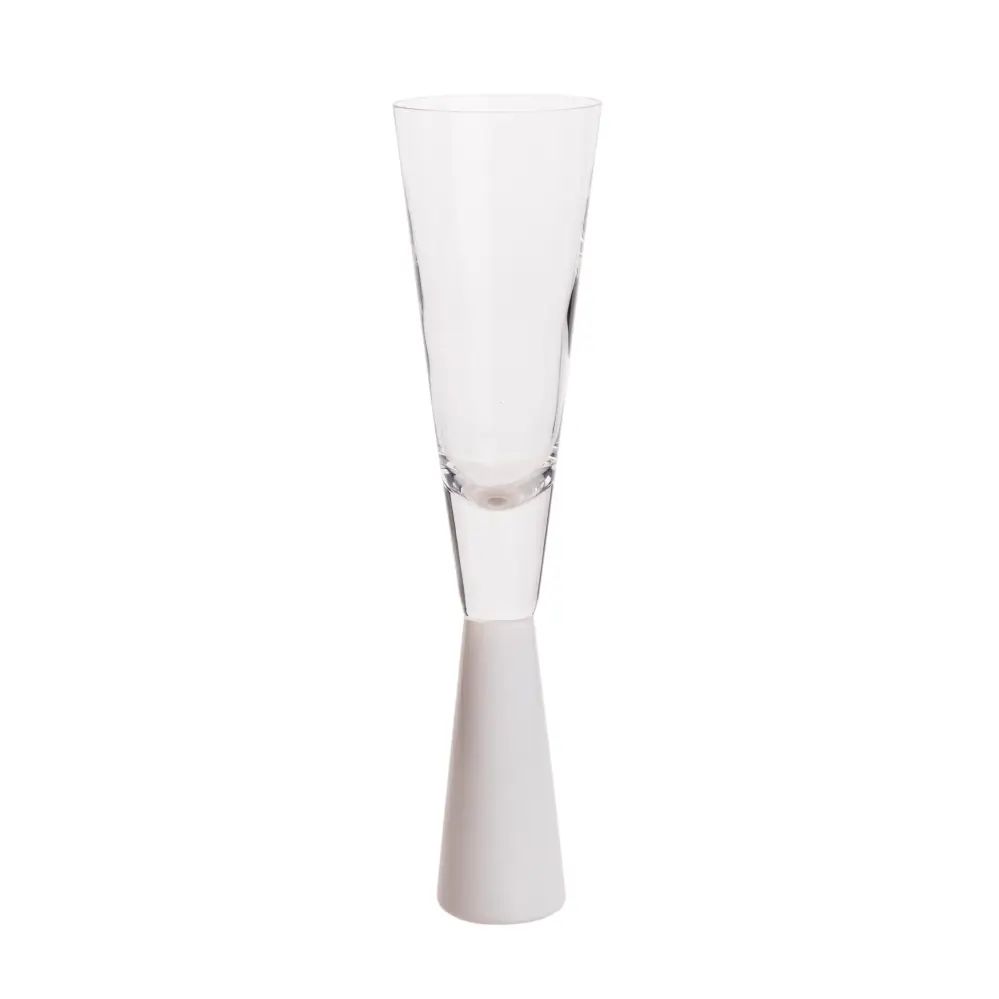 Flute White Champagne Glasses - Set 4