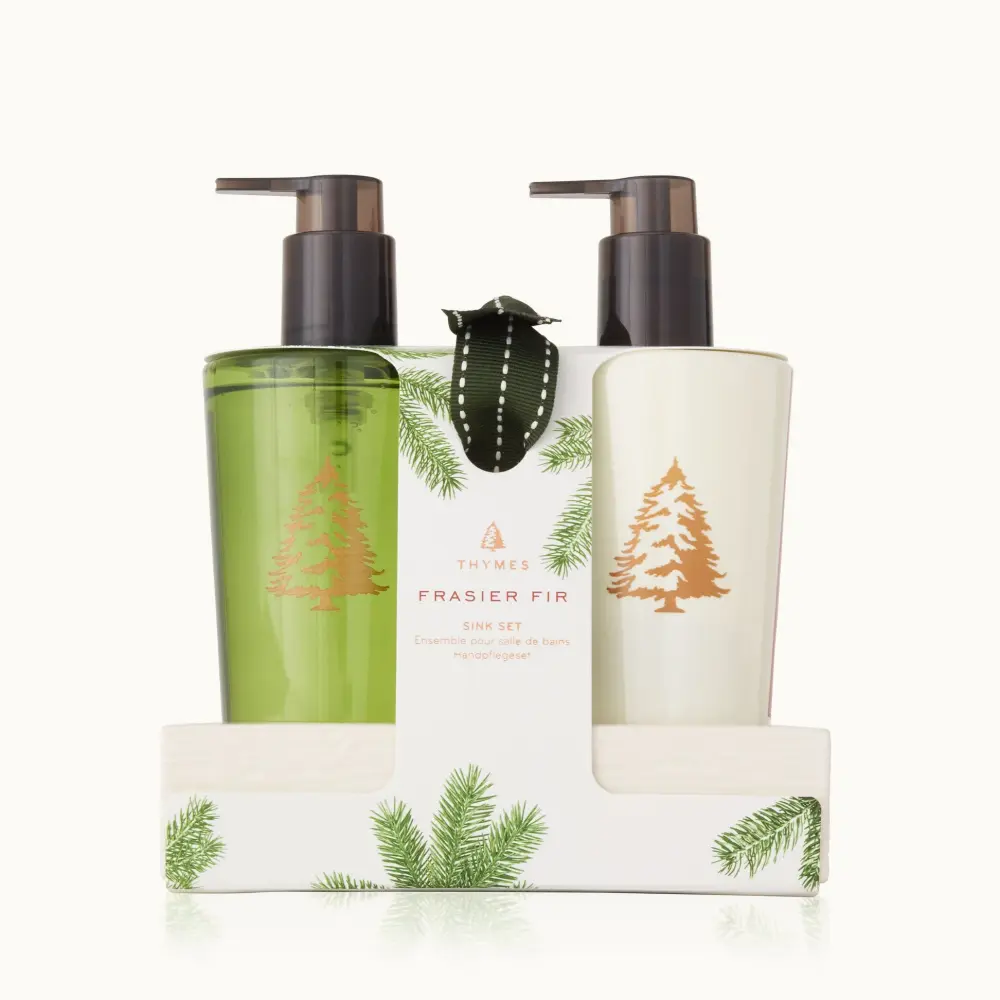 Frasier Fir Sink Set Stoneware Caddy
