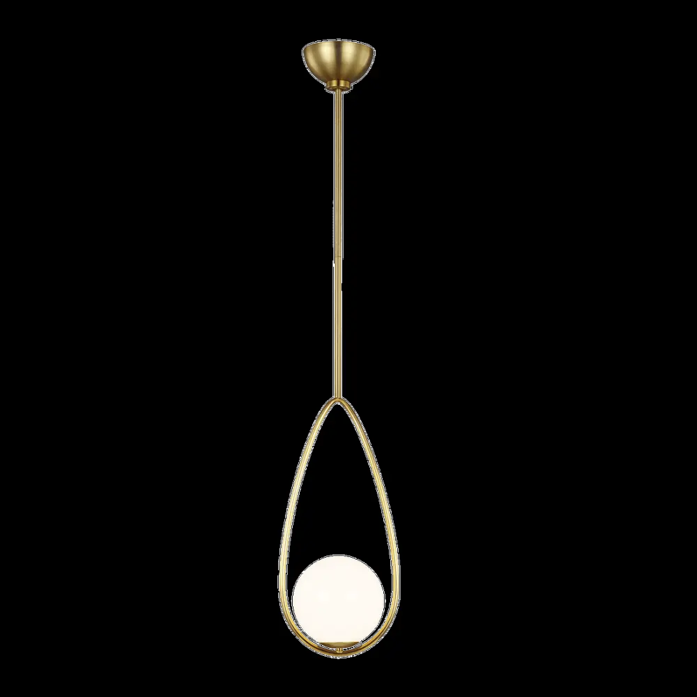 Galassia One Light Pendant - Burnished Brass Ivory Glass