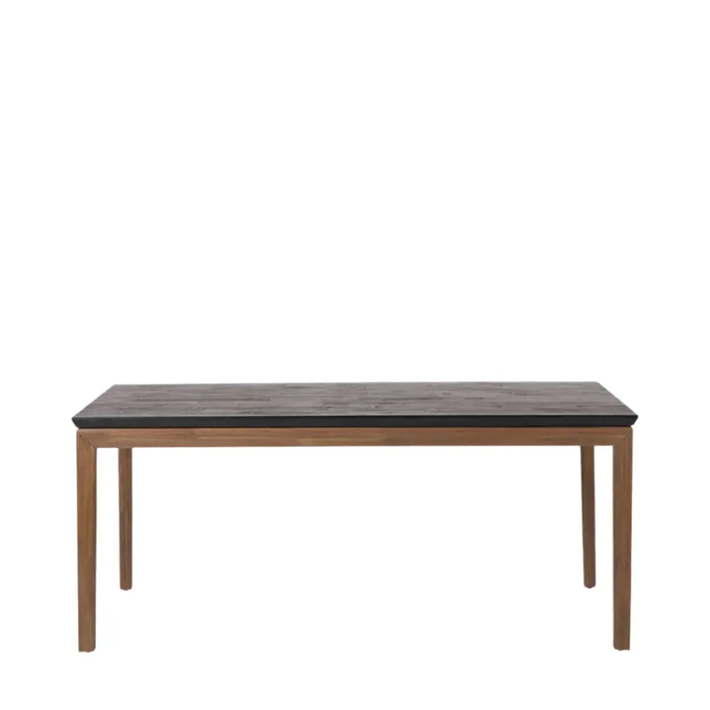 Goa Rectangular Dining Table - Jet-black & Natural Acacia Wood