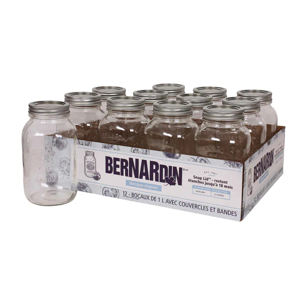 Mason Jars Regular Mouth, 1 L (12 Units)