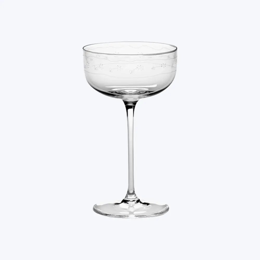 Midnight Flowers Champagne Coupe, Anemone Vaniglia