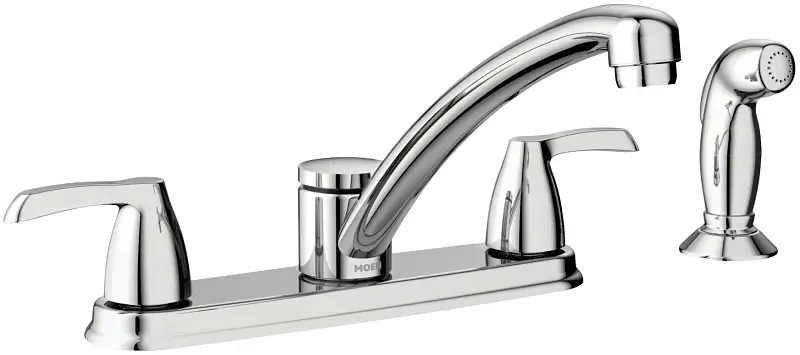 Moen Adler Series 87046 Kitchen Faucet, 1.5 gpm, 2-Handle, Stainless Metal, Chrome Plated, Deck Mounting