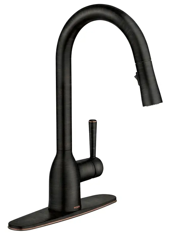 Moen Adler Series 87233BRB Pull-Down Kitchen Faucet, 1.5 gpm, 1-Handle, 1-Faucet Hole, Alloy, Lever Handle