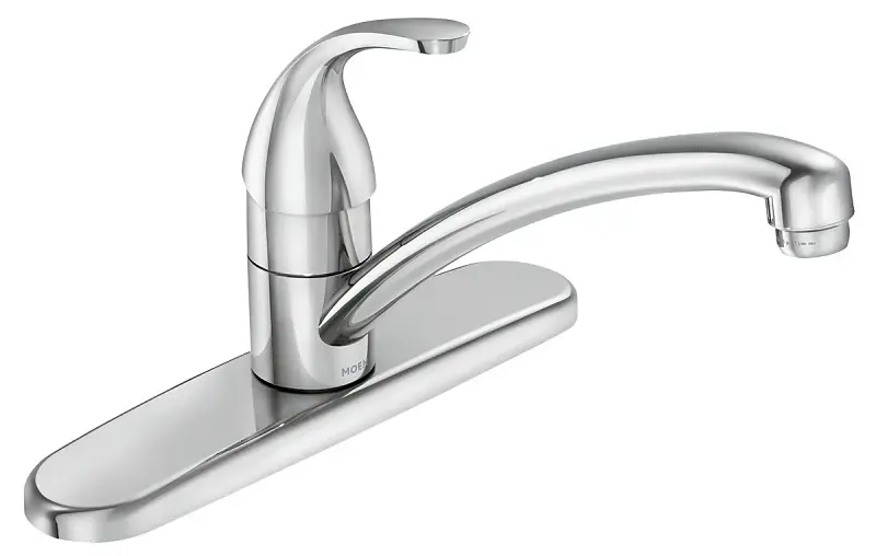 Moen Adler Series 87603 Kitchen Faucet, 1.5 gpm, 3-Faucet Hole, Brass/Metal, Chromium Plated, Deck Mounting, Lever Handle