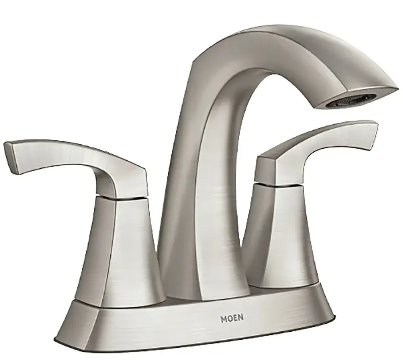 Moen Lindor Series 84506SRN Centerset Bathroom Faucet, 1.2 gpm, 2-Handle, 3-Faucet Hole, Alloy, Brushed Nickel