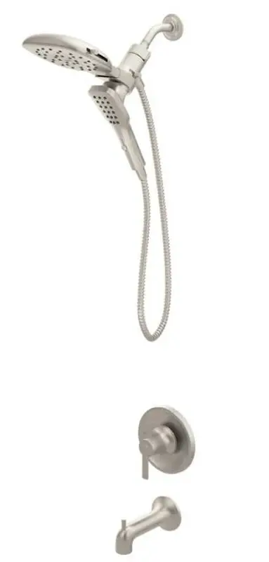 Moen Zyla 82140 Series 82140SRN Tub/Shower Faucet, Default Handshower Showerhead, 1.75 gpm Showerhead, 1-Handle
