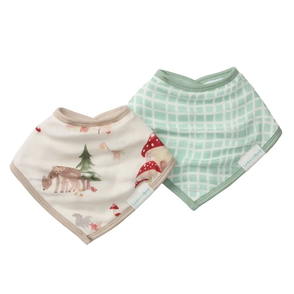 Muslin Bandana Bib Set-Forest