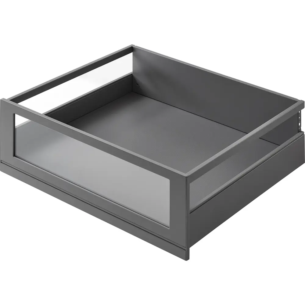 nobilia Innenauszug mit eckiger Reling und Design-Blende mit Glaseinsatz Grauglas IAR60-G 60 cm