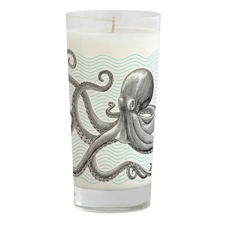 Octopus Drinking Glass Candle