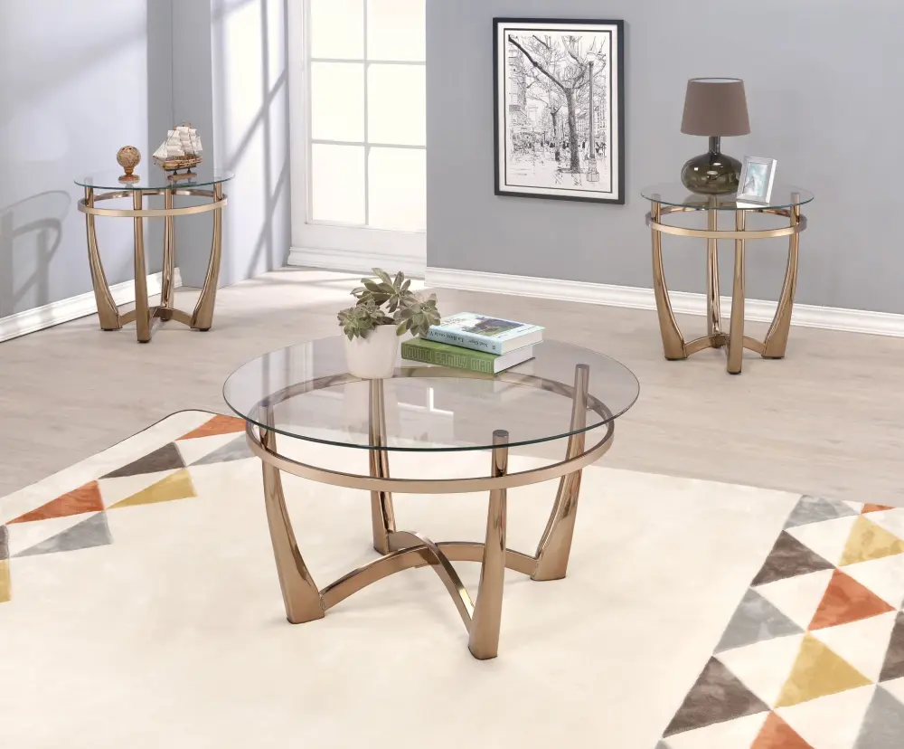 Orlando - Lucid Glass Coffee Table - Champagne