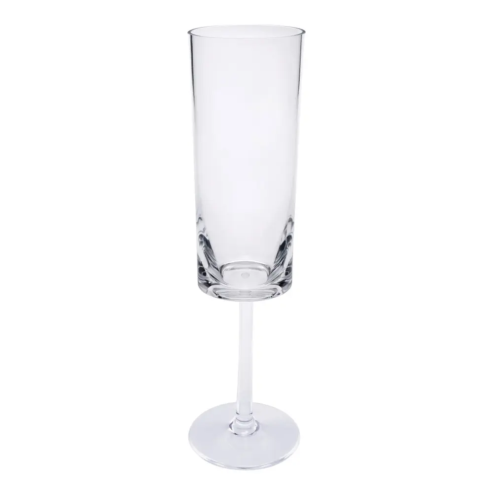 Oval Halo Unbreakable Plastic Champagne Flutes place 4), Acrylic Wedding Mimosas Glasses, 4Oz - Clear