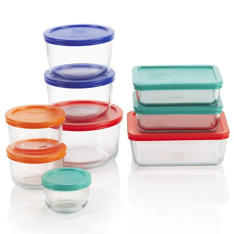 Pyrex 1110608 Storage Place, Rectangle, Round, Glass/Plastic