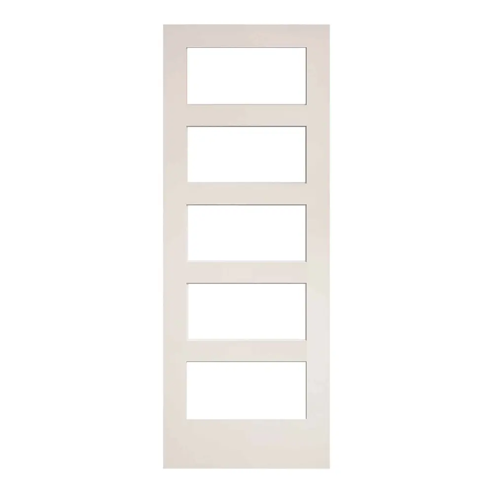 Shaker Style French Door 5 Clear Glasses Chalk Primer, 24'' x 80''