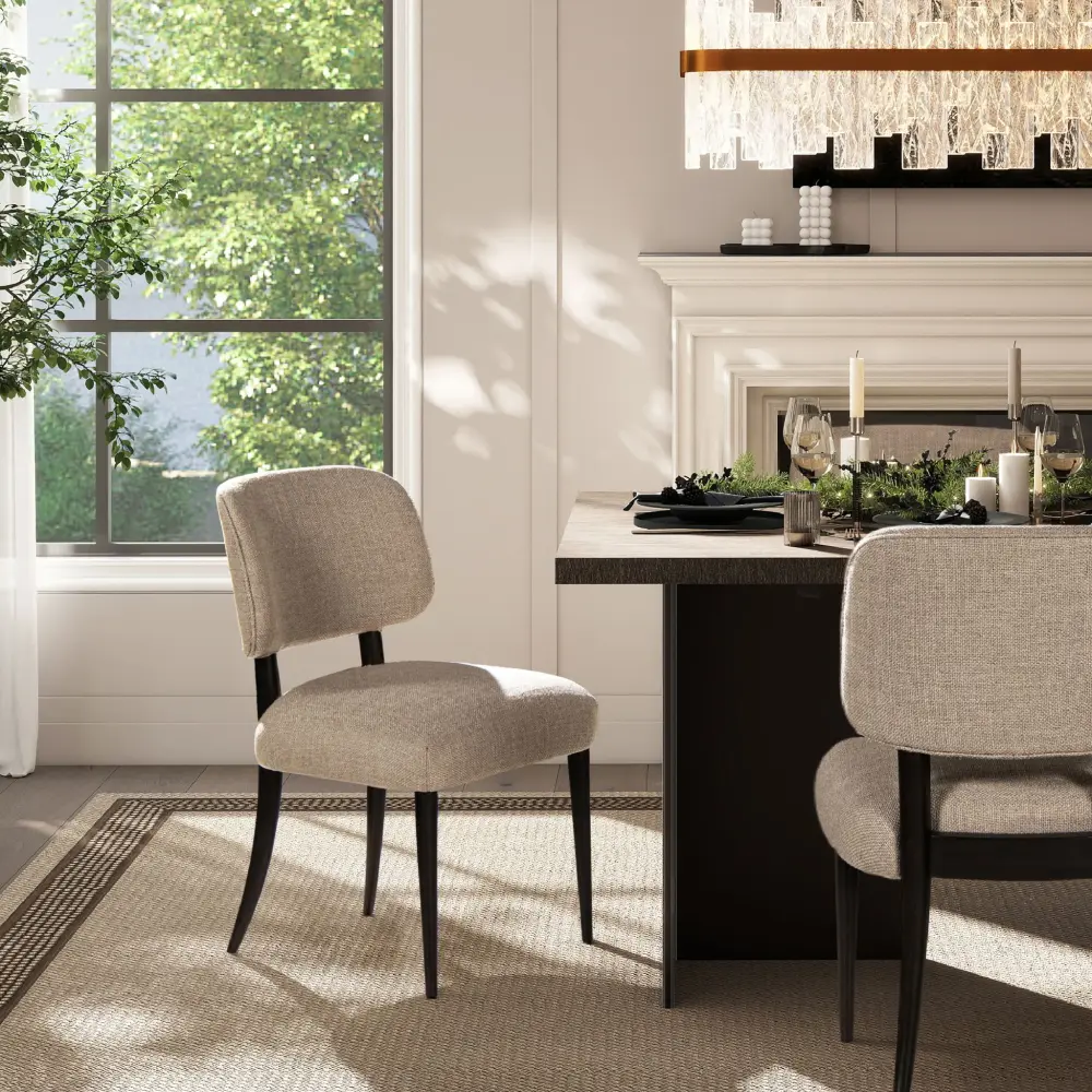 Harriet - Split Back Upholstered Dining Side Chair place 2) - Merino Gray