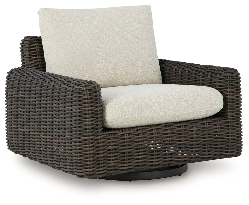 Kimora - Swivel Glider Lounge Cushion - Khaki / Dark Brown