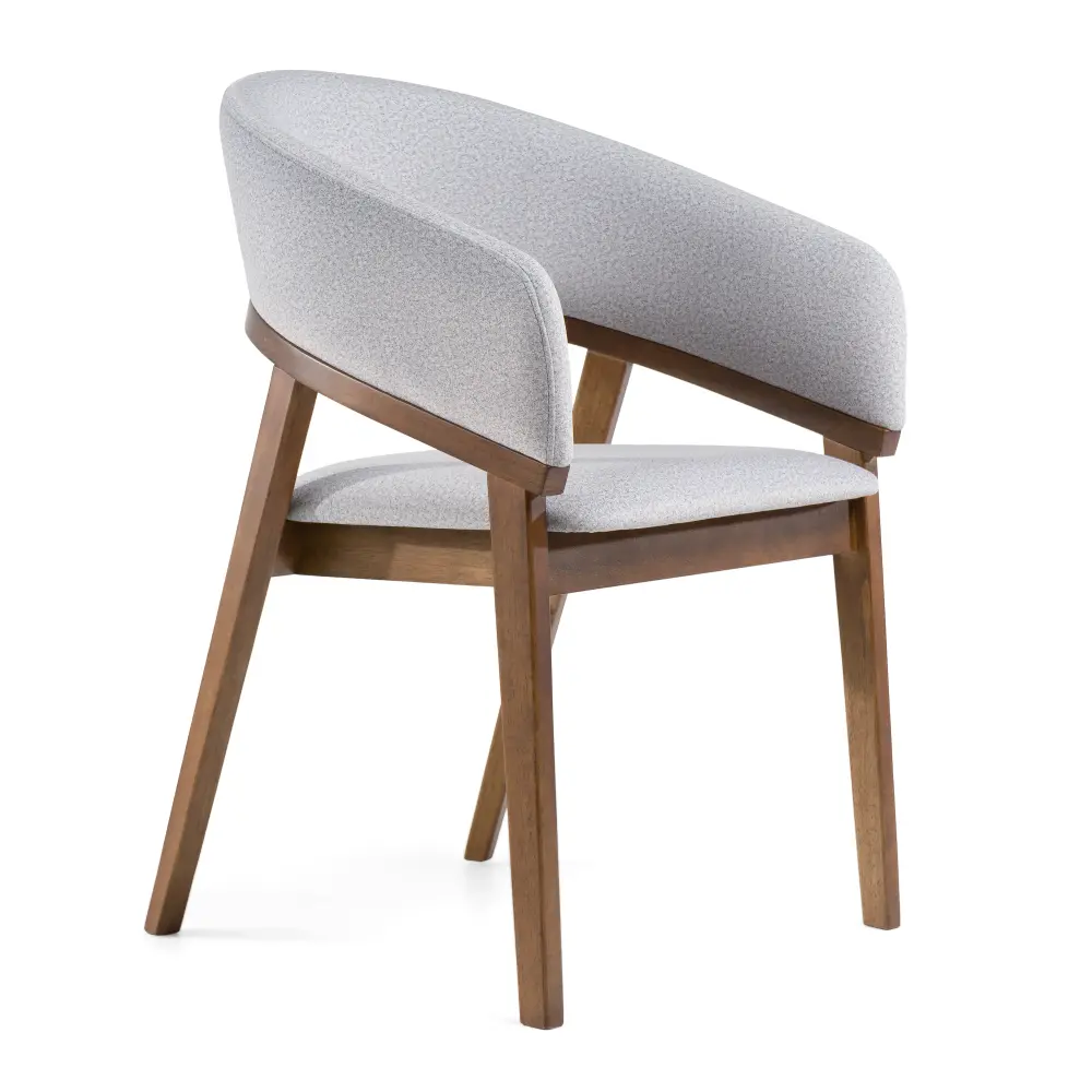 Modrest Truman - Mid-Century Cutting-edge Grey + Walnut Dining Chair