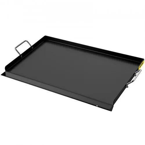 VEVOR Carbon High-Carbon Steel Griddle, 16" x 24" Griddle Flat Top Plate, Griddle BBQ Charcoal/Gas Gril 2 Handle...